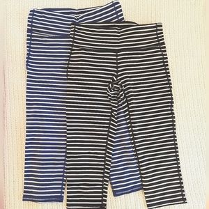 Lot 2 Striped Athleta Chaturanga Capris Medium